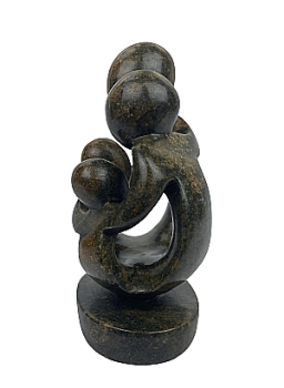 Shona Skulptur "Familie" aus Serpentin